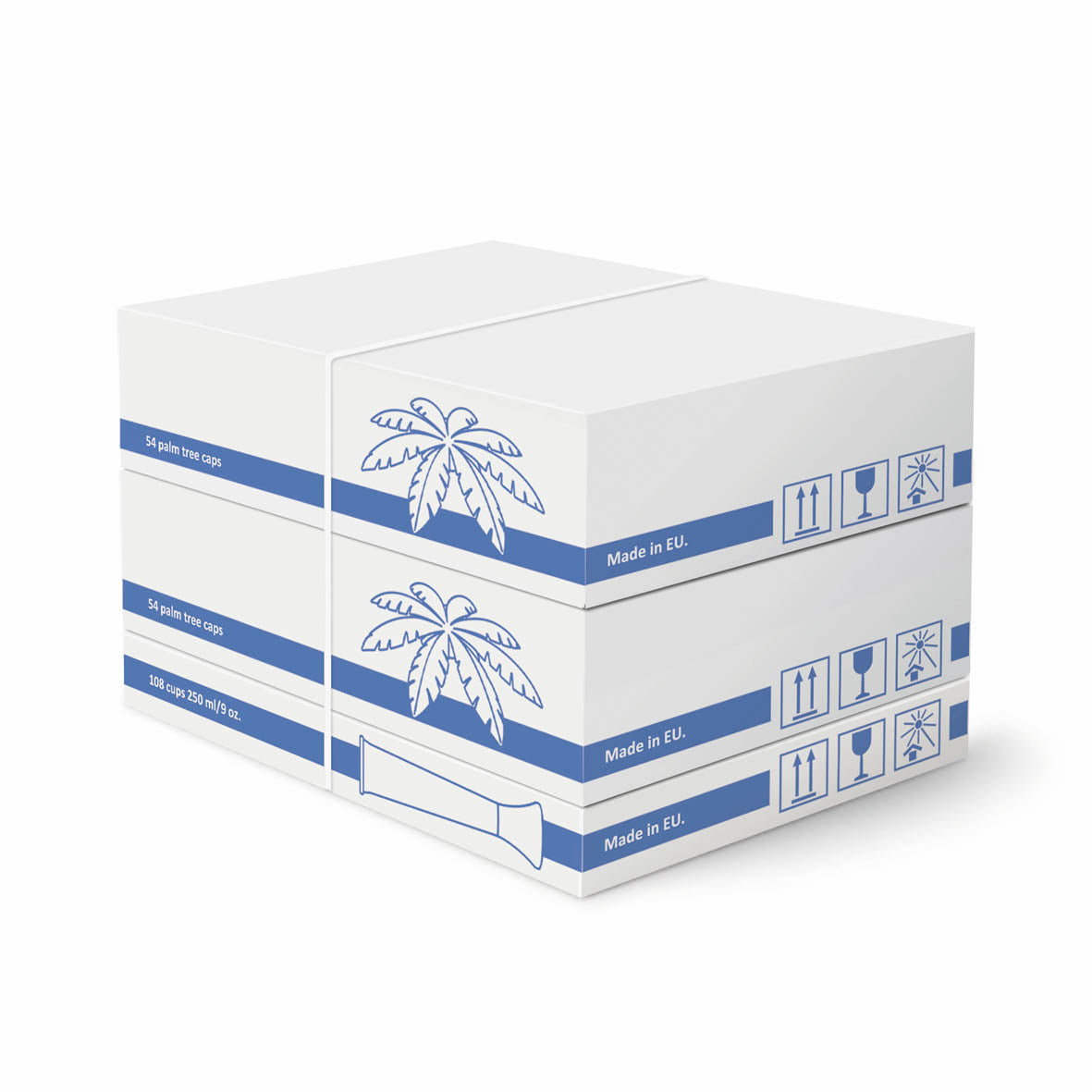 Palm Tree Lid Yard Cups - 9 oz./250 ml - Stackable (108 cups per box)