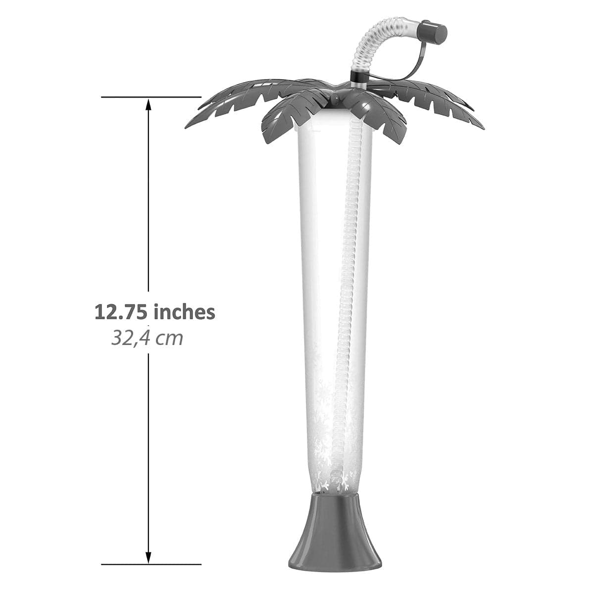 Sweet World USA Yard Cups 108 Palm Tree Luau Yard Cups (108 cups) - for Margaritas, Cold Drinks, Frozen Drinks, Kids Parties - 14 oz. (400 ml) - Pink Palm cups with lids and straws
