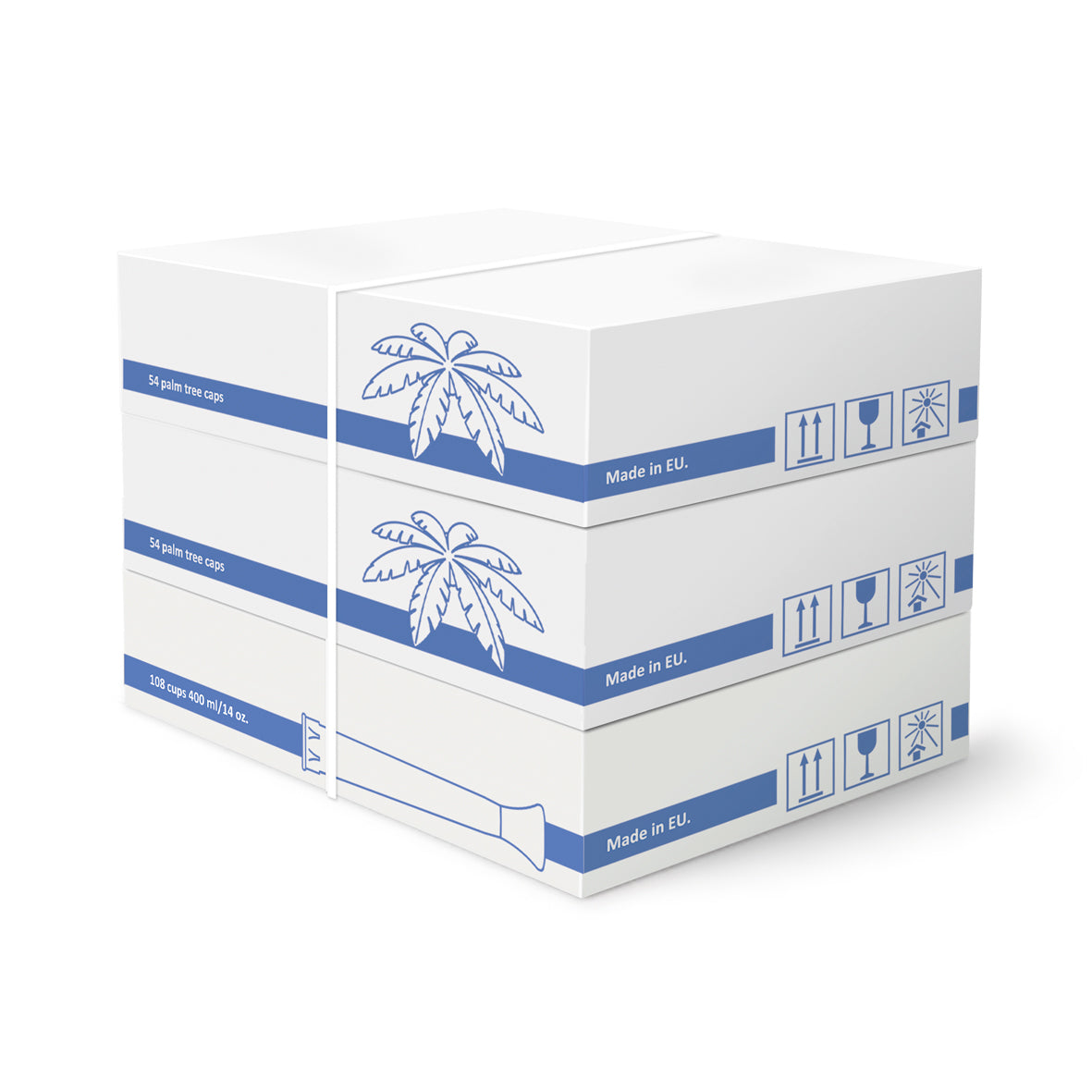 Palm Tree Lid Yard Cups - 14 oz./400 ml - Stackable (108 cups per box)