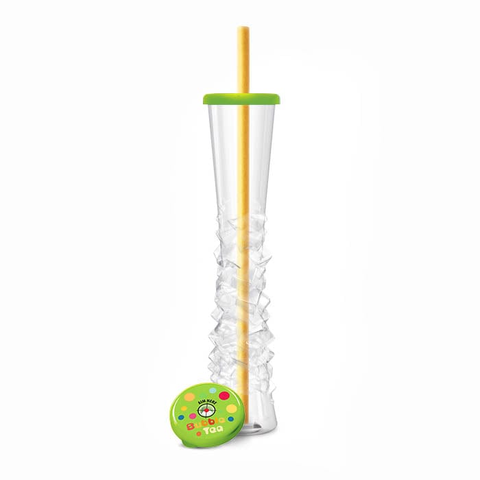 Sweet World USA Yard Cups Lime Green Bubble Tea Yard Cups (54 Cups with Straws) -17oz. (500ml) cups with lids and straws