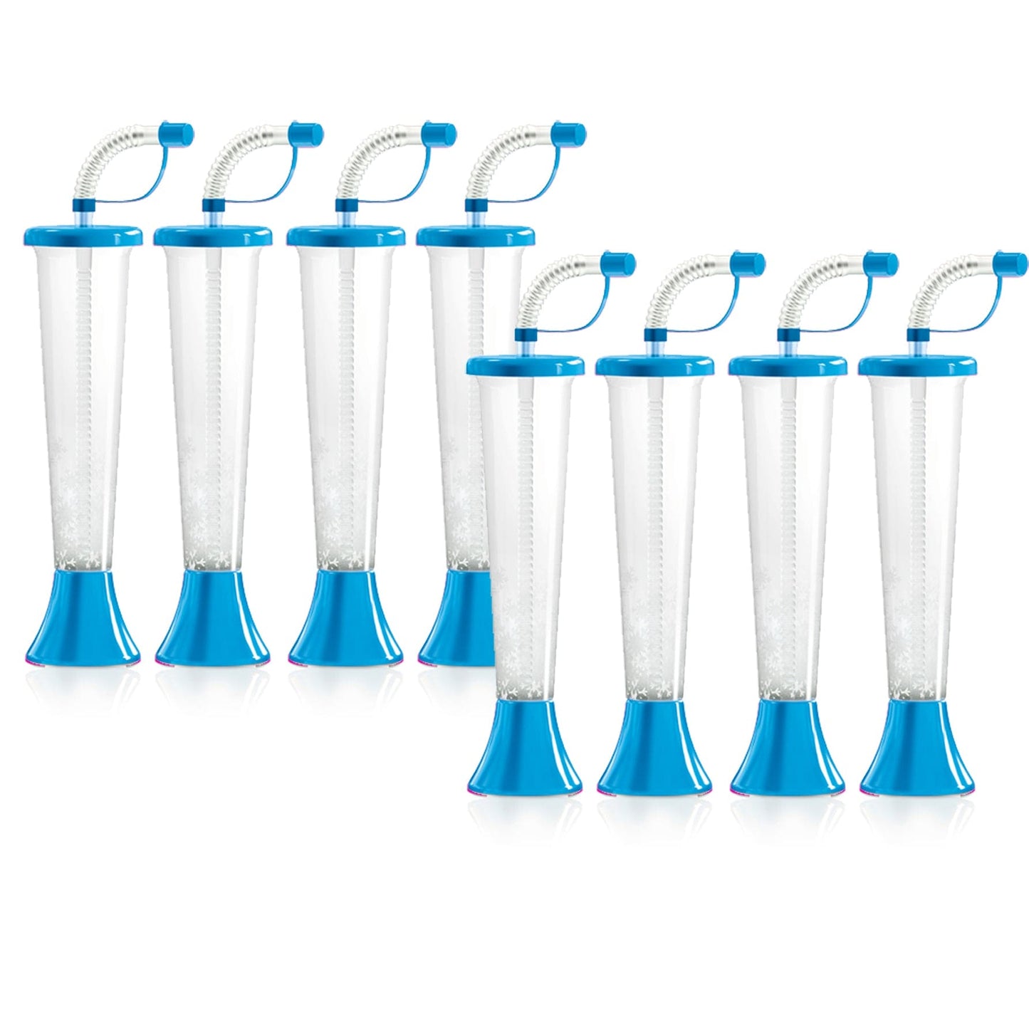 Sweet World USA Yard Cups Party Pack Yard Cups for Kids (108 BLUE Cups) - for Cold Drinks, Frozen Drinks, Kids Parties - 9 oz. (250 ml) cups with lids and straws