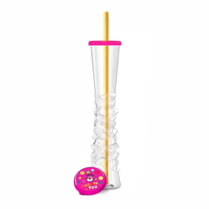 Sweet World USA Yard Cups Pink Bubble Tea Yard Cups (54 Cups with Straws) -17oz. (500ml) cups with lids and straws