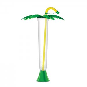 Palm tree cup 14 oz./400 ml - with yellow straw